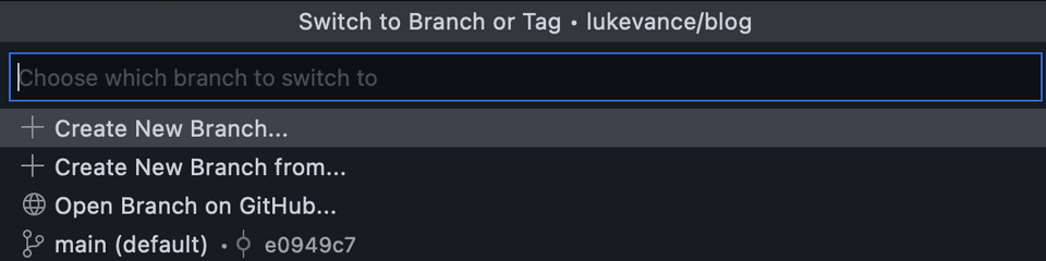 create branch button